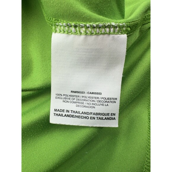 Nike Running Shirt Mens Large Dri Fit Solid Green Short Sleeve Run Breathable - Picture 4 of 9